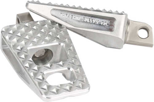 Thrashin Supply Company - Thrashin Supply Company P-54 Extra Grip Footpegs - Raw Aluminum - TSC-2020-0