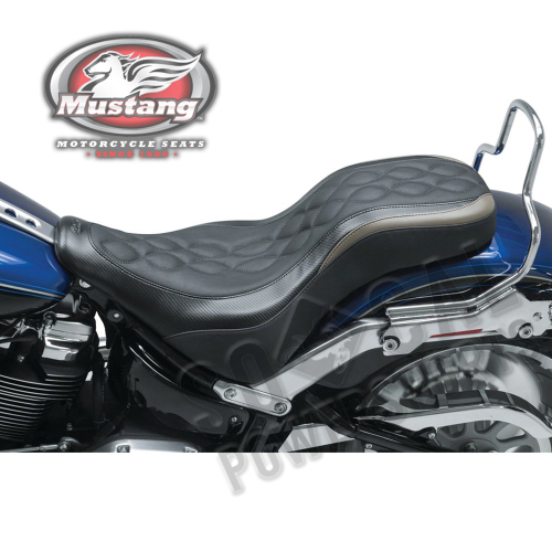 Mustang - Mustang Daytripper One-Piece Seat - Black with Double Helix Stitch - 75836
