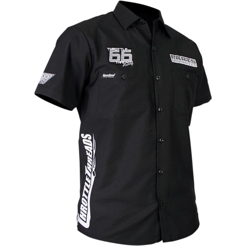 Throttle Threads - Throttle Threads Throttle Threads Snow Monochrome Shop Shirt - TT430S24BKSR - Black - Small