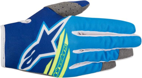 Alpinestars - Alpinestars Radar Flight Gloves - 3561818-7005-LG - Blue/Aqua/Yellow Fluo - Large