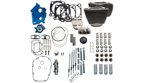 S&S Cycle - S&S Cycle 129in. Power Package Engine Performance Kit - Wrinkle Black - 310-1223