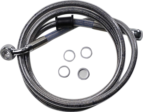 Drag Specialties - Drag Specialties Extended Stainless Steel Front Brake Line Kit - Clear Coated - 47-1/4in. - 1741-5838