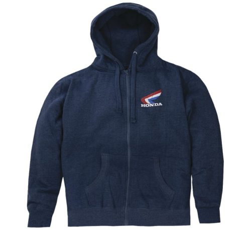 Powertex - Powertex Tri Color Wing Zip Front Hoodie - NP21S-S1852-M - Navy - Medium