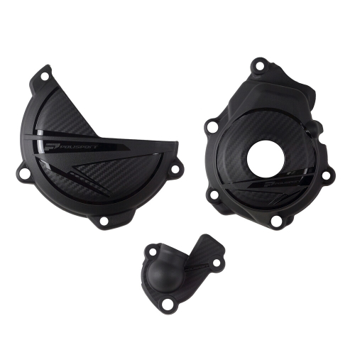 Polisport - Polisport Clutch/Ignition Cover Kit - Black - 91370