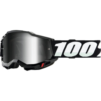 100% - 100% Accuri 2 Black Youth Goggles - 50025-00010 - Black/Black/White/Light Blue/Silver Lens - OSFM