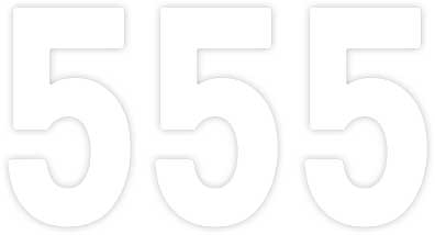 Factory Effex - Factory Effex Pro Numbers 5in. - No. 5 - White - 03-0205