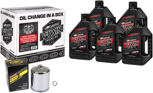 Maxima - Maxima M-Eight Synthetic Quick Oil Change Kit with Chrome Filter - 90-129015PC