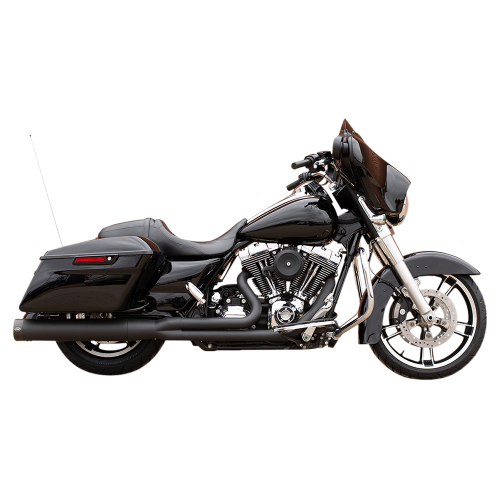 S&S Cycle - S&S Cycle Sidewinder 2-into-1 Exhaust System - Black with Black Highlighted Machined End Cap - 550-0777