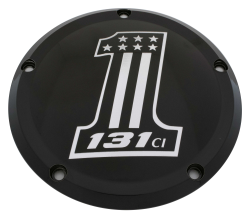Custom Engraving LTD - Custom Engraving LTD Displacement Derby Cover - 131 Cubic Inch - Black - 131-14-46BG