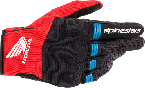 Alpinestars - Alpinestars Honda Copper Gloves - 3568321-1317-S - Black/Bright Red/Blue - Small