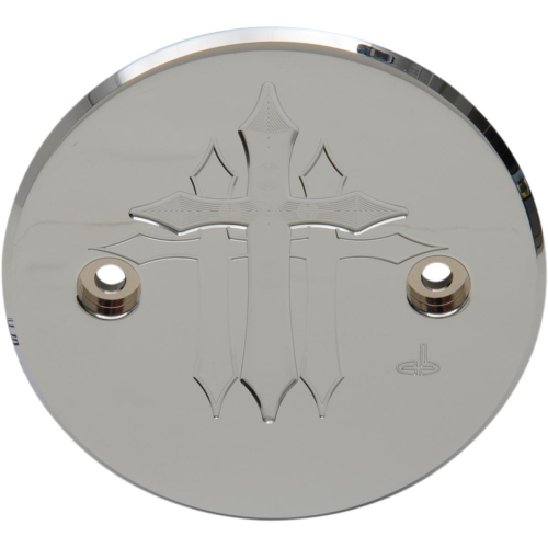 Carl Brouhard Designs - Carl Brouhard Designs Cross Series Stator Cover - Chrome - CR-SCIS-C