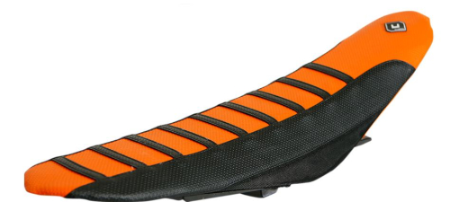 FLU Designs Inc. - FLU Designs Inc. Pro Rib Seat Cover - Black/Orange/Black - 55500