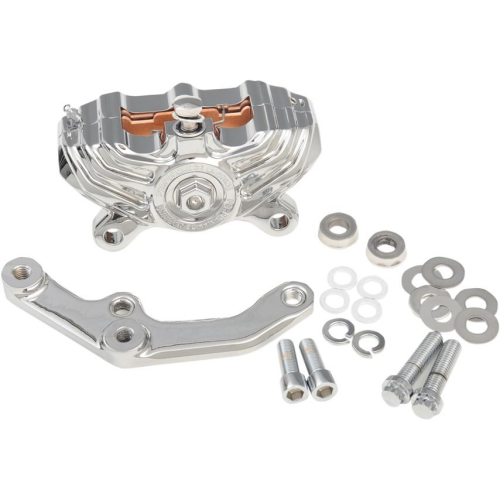 Performance Machine - Performance Machine Single Disc Front Caliper with Bracket for 11.8in. Rotor - Chrome - 0052-4007-CH