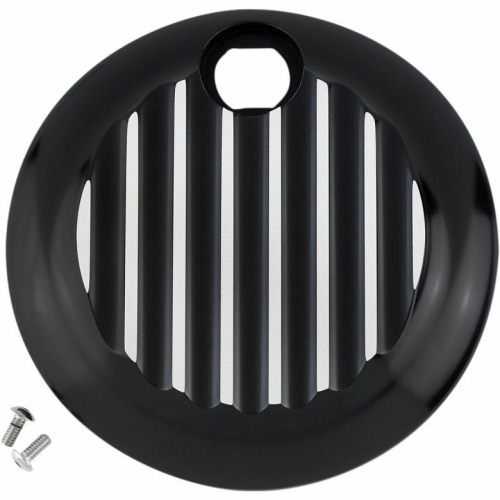 Joker Machine - Joker Machine Finned Fuel Door - Black Machine w/ Silver Accents - 04-521-2