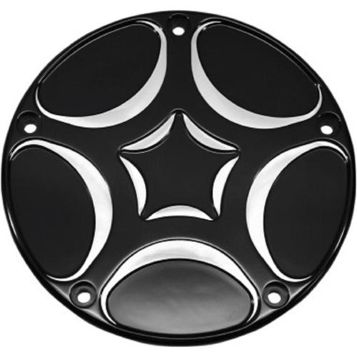 Carl Brouhard Designs - Carl Brouhard Designs Billet Derby Cover - Spiro Series - Black - SSDB02B