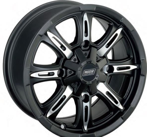 Moose Utility - Moose Utility 423X ATV/UTV Rear Wheel - 14x8 - 6+2 Offset - 4/136 - Black - 0230-0793