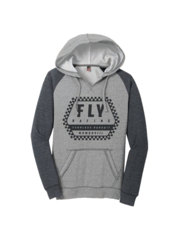 Fly Racing - Fly Racing Fly Track Womens Hoodie - 358-0085L - Gray Heather/Charcoal - Large
