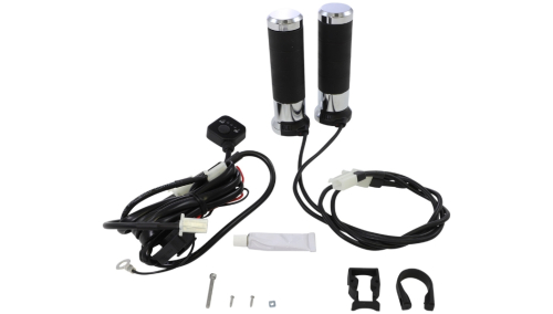 Koso North America - Koso North America Titan Heated Grips for 7/8in. + 1in. Handlebars - Chrome - AX065MG0