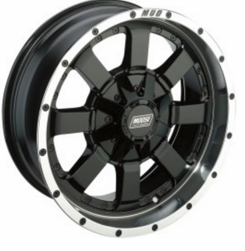 Moose Utility - Moose Utility 420X ATV/UTV Front/Rear Wheel - 17x7 - 4+3 Offset - 4/136 - Machined Black - 0230-0847