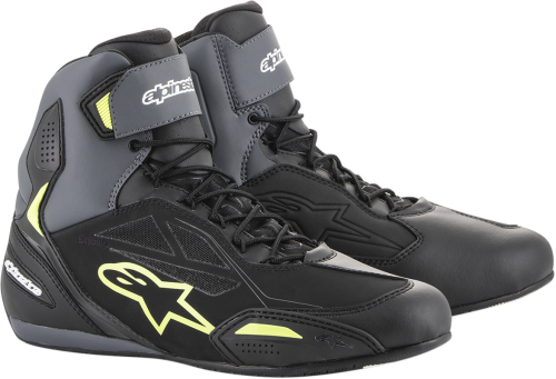 Alpinestars - Alpinestars Faster-3 Drystar Riding Shoes - 2540719175-7.5 - Black/Gray/Yellow Fluo - 7.5