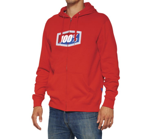 100% - 100% Official Zip Hoody - 20032-00015 - Red - Small