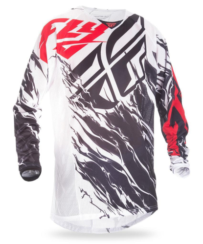 Fly Racing - Fly Racing Kinetic Mesh Youth Jersey - 371-320YX - Relapse Black/White/Red - X-Large
