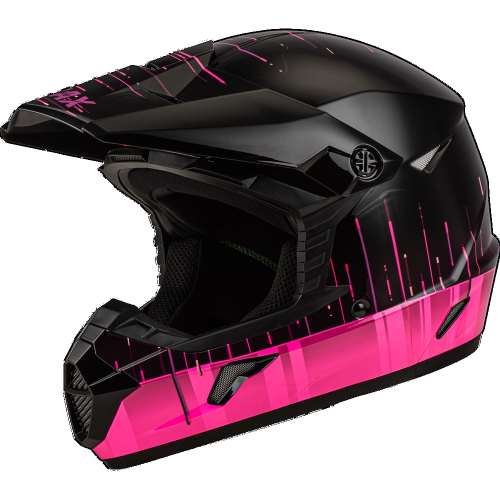 G-Max - G-Max MX-46Y Frequency Youth Helmet - D3465171 - Black/Pink - Medium