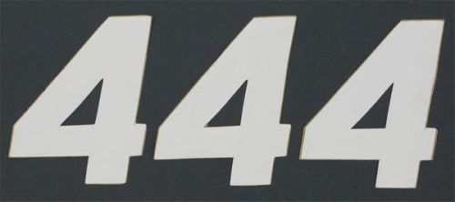 N-Style - N-Style SX Pros Jr. Stick-On Number - 4in. - No.4 - White - NSX4-4W
