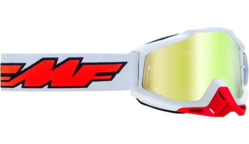 FMF Racing - FMF Racing PowerBomb Rocket Goggles - F-50200-253-00 - White/Red / True Mirror Lens - OSFM