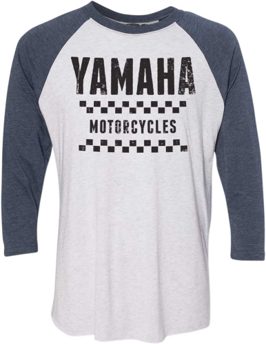 Factory Effex - Factory Effex Yamaha Vet Baseball T-Shirt - 23-87228 - White/Navy - 2XL