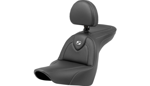 Saddlemen - Saddlemen Roadsofa Carbon Fiber Seat - with Backrest - 818-29-185BR