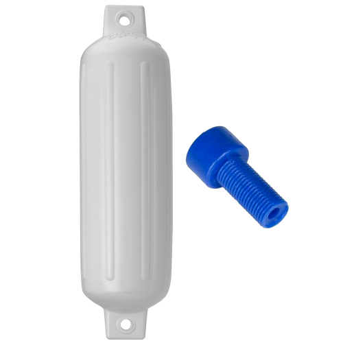 Polyform U.S. - Polyform G-4 Twin Eye Fender 6.5" x 22" - White w/Air Adapter