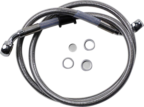 Drag Specialties - Drag Specialties Standard Length Front Stainless Steel Brake Line Kit - Clear - 1741-5843