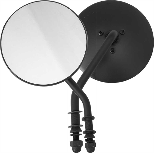 HardDrive - HardDrive Universal 4in. Round Mirrors - Left Side - Black - 153085