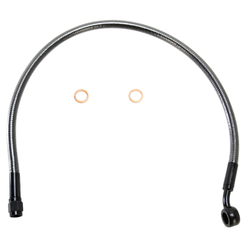 Magnum - Magnum Polished Stainless Designer Series ABS Front Upper Brake Line - 10mm., 180deg. Banjo - 30in. - AS47119