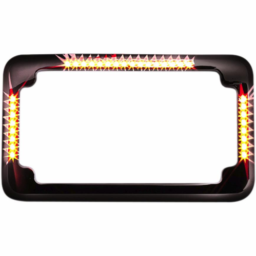 Cycle Visions - Cycle Visions Slick Signals License Plate Frame - Black - CV-4620B