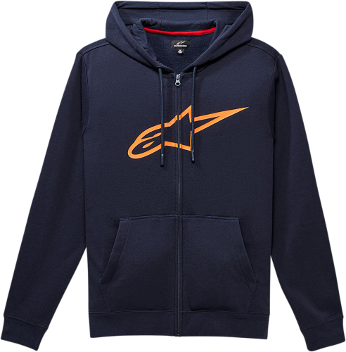 Alpinestars - Alpinestars Ageless II Fleece Zip-Front Hoody - 10385305270322X - Navy/Orange - 2XL