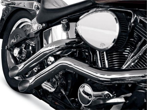 LA Choppers - LA Choppers 187 Custom Exhaust - Lazer Tip Cut - Chrome - LA-1187-00