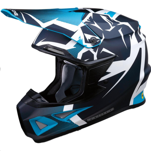 Moose Racing - Moose Racing FI Agroid Helmet - 0110-6706 - Navy/Light Blue - Small