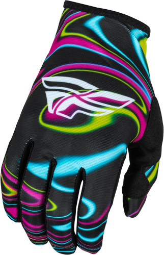 Fly Racing - Fly Racing Lite Warped Gloves - 377-743XS - Black/Pink/Electric Blue - X-Small
