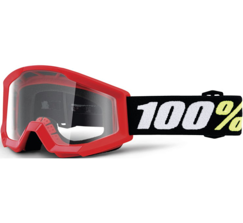 100% - 100% Strata Mini Youth Goggles - 50033-00002 - Red / Clear Lens - OSFA