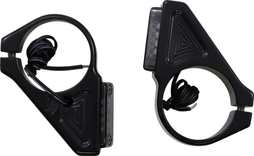 Joker Machine - Joker Machine Rectangle Led Fork Mount Turn Signal - 41mm. - Black Anodized/Smoked Lenses - 05-304-1