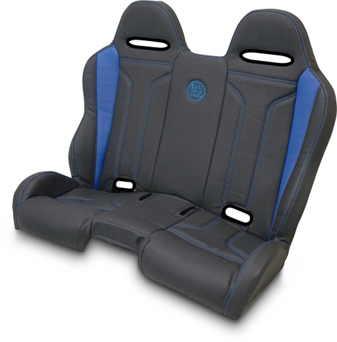 BS Sand - BS Sand Performance Front/Rear Bench Seat - Double T - Black/Blue - PEBEBLDTX