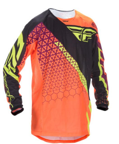 Fly Racing - Fly Racing Kinetic Trifecta Mesh Jersey - 370-327L - Flo Orange/Black - Large