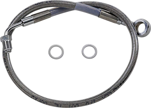 Drag Specialties - Drag Specialties Standard Length Upper Front Stainless Steel Brake Line Kit - Clear - 1741-5824