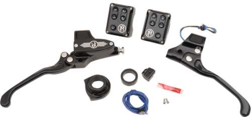 Performance Machine - Performance Machine Handlebar Control Set - Black with Cable Clutch (CAN-BUS) - 0062-4021-BM