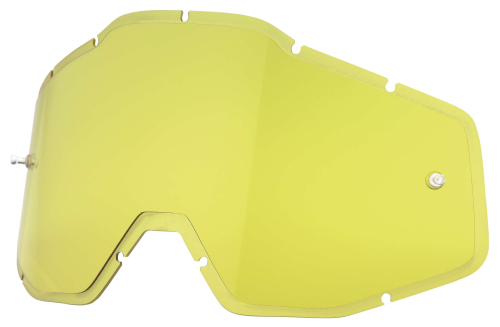 100% - 100% Replacement Injected Lens with Posts for Racecraft Plus Goggles - HD Yellow - 51004-014-02
