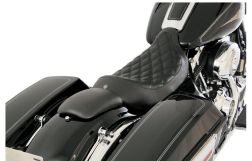 RSD - RSD Boss Solo Seat - Black Distressed Vinyl with Perforated Diamond Sections - 76925
