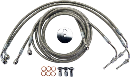 LA Choppers - LA Choppers Stainless Steel Brake Line Kit - 15-17in. Ape Hangers - LA-8050B16