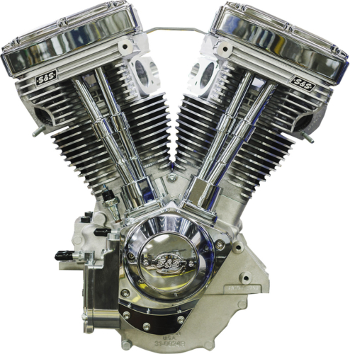 S&S Cycle - S&S Cycle V124 Long Block Engine - Chrome/Natural - 310-1160